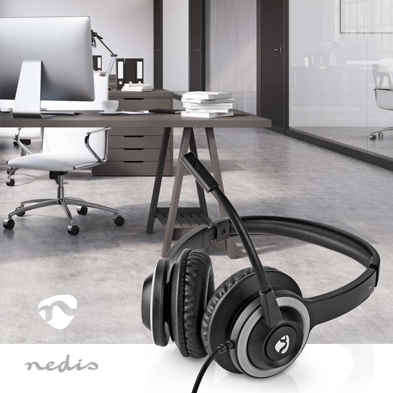 Nedis CHSTU310BK Pc-headset On-ear Stereo Usb Type-a / Usb Type-c&trade; Inklapbare Microfoon Zwart