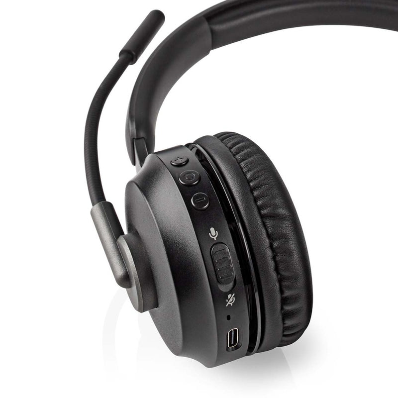 Nedis CHSTB310BK Pc-headset On-ear Stereo Bluetooth Inklapbare Microfoon Zwart