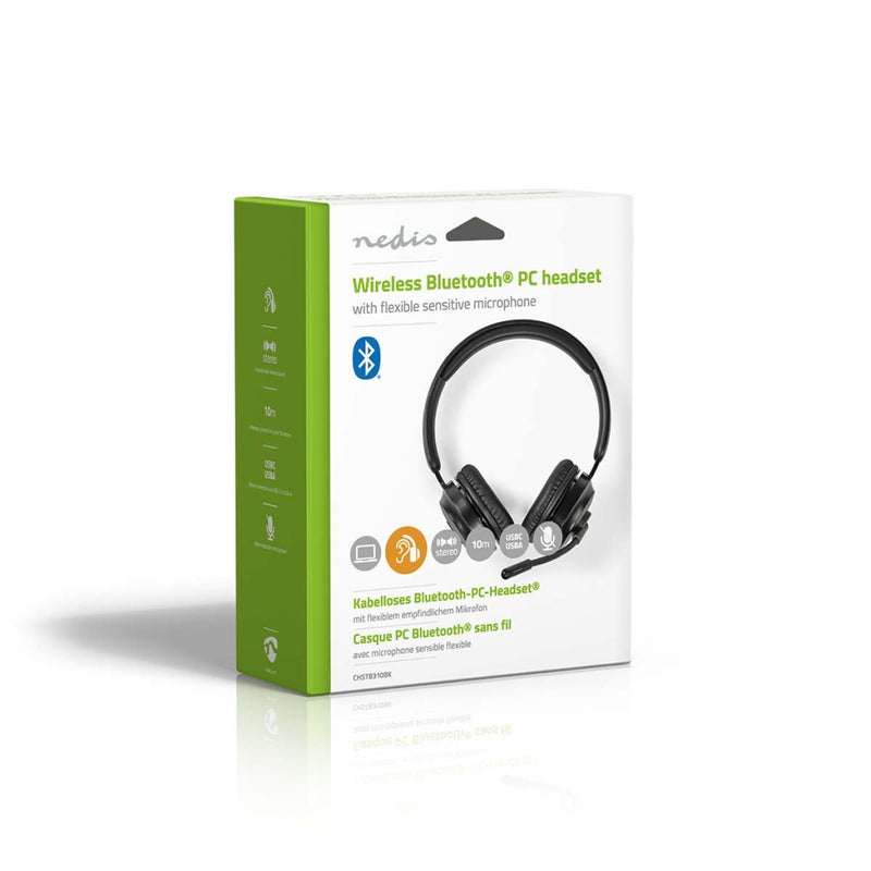 Nedis CHSTB310BK Pc-headset On-ear Stereo Bluetooth Inklapbare Microfoon Zwart