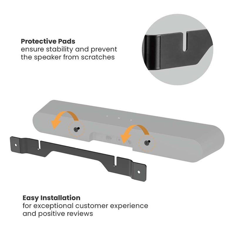 Nedis SBMT57BK Soundbar Beugel Geschikt Voor: Sonos&reg; Ray&trade; Wand 2 Kg Vast Abs / Staal Zwar