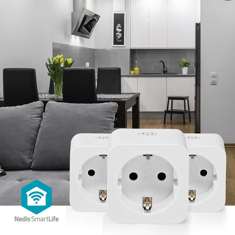 Nedis WIFIP121FWT3 Smartlife Smart Stekker Wi-fi Energiemeter 3680 W Type F (cee 7/7) 0 - 55 &deg;c