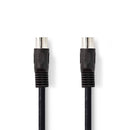 Nedis CAGL20000BK30 Din-audiokabel Din 5-pins Male Din 5-pins Male Vernikkeld 3.00 M Rond Pvc Zwart
