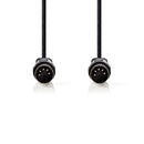 Nedis CAGL20000BK30 Din-audiokabel Din 5-pins Male Din 5-pins Male Vernikkeld 3.00 M Rond Pvc Zwart