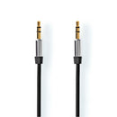 Nedis CAGL21250BK10 Stereo-audiokabel 2,5 Mm Male 2,5 Mm Male Verguld 1.00 M Rond Zwart Label
