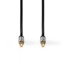Nedis CAGL21250BK10 Stereo-audiokabel 2,5 Mm Male 2,5 Mm Male Verguld 1.00 M Rond Zwart Label