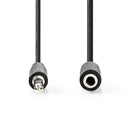 Nedis CAGL22050BK20 Stereo-audiokabel 3,5 Mm Male 3,5 Mm Female Vernikkeld 2.00 M Rond Zwart Label