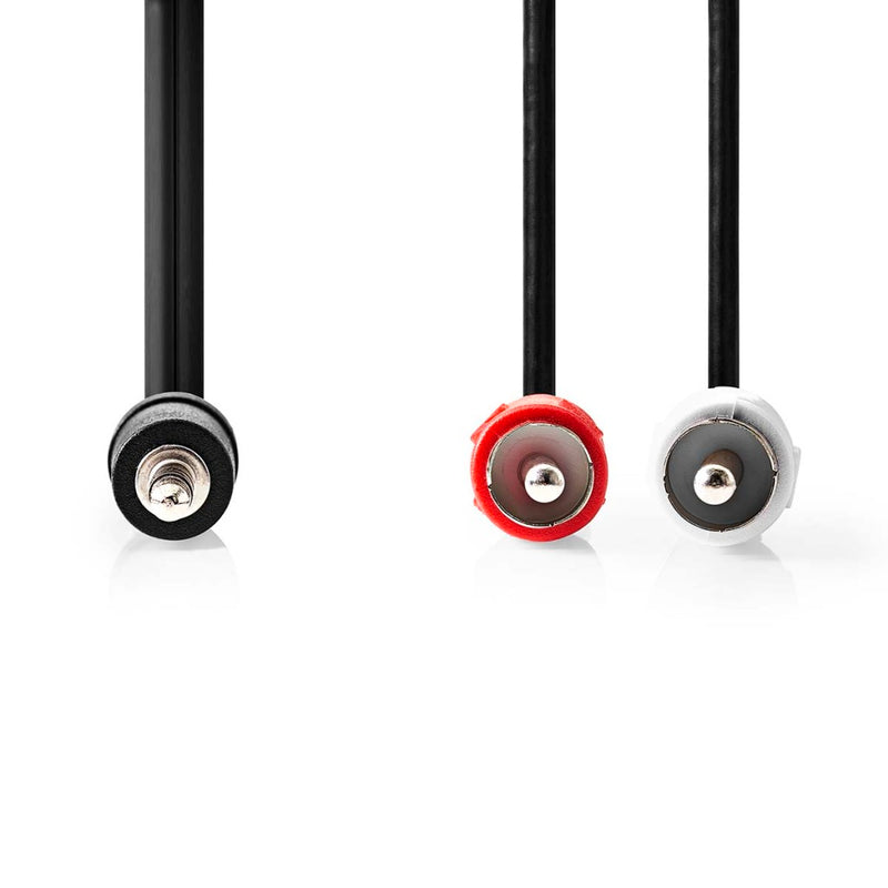 Nedis CAGL22200BK50 Stereo-audiokabel 3,5 Mm Male 2x Rca Male Vernikkeld 5.00 M Rond Zwart Label