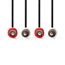 Nedis CAGL24200BK30 Stereo-audiokabel 2x Rca Male 2x Rca Male Vernikkeld 3.00 M Rond Zwart Label