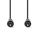 Nedis CAGL25000BK50 Optische Audiokabel Toslink Male Toslink Male 5.00 M Rond Pvc Zwart Label