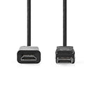 Nedis CCGL37100BK20 Displayport-kabel Displayport Male Hdmi&trade; Connector 1080p Vernikkeld 2.00