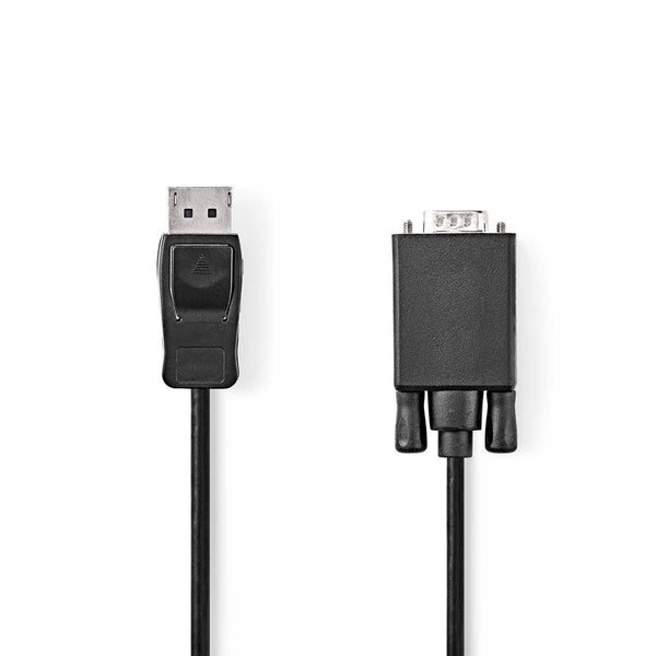 Nedis CCGL37301BK10 Vga-kabel Displayport Male Vga Male Vernikkeld Maximale Resolutie: 1080p 1.00 M