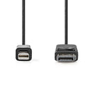 Nedis CCGL37400BK10 Mini Displayport-kabel Displayport 1.2 Mini-displayport Male Displayport Male 2