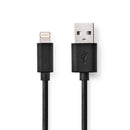 Nedis CCGL39300BK20 Lightning Kabel Usb 2.0 Apple Lightning 8-pins Usb-a Male 480 Mbps Vernikkeld 2