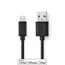 Nedis CCGL39300BK20 Lightning Kabel Usb 2.0 Apple Lightning 8-pins Usb-a Male 480 Mbps Vernikkeld 2
