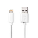 Nedis CCGL39300WT10 Lightning Kabel Usb 2.0 Apple Lightning 8-pins Usb-a Male 480 Mbps Vernikkeld 1