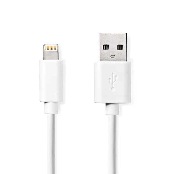 Nedis CCGL39300WT10 Lightning Kabel Usb 2.0 Apple Lightning 8-pins Usb-a Male 480 Mbps Vernikkeld 1