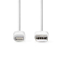 Nedis CCGL39300WT10 Lightning Kabel Usb 2.0 Apple Lightning 8-pins Usb-a Male 480 Mbps Vernikkeld 1