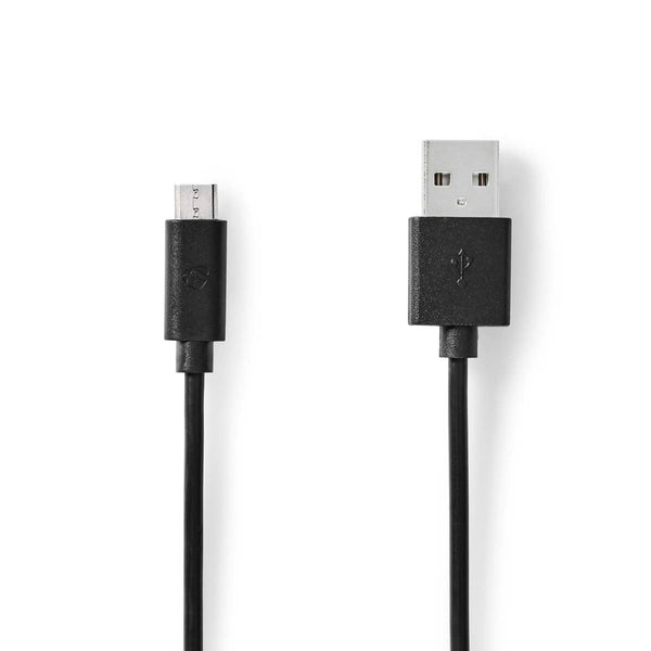 Nedis CCGL60500BK05 Usb-kabel Usb 2.0 Usb-a Male Usb Micro-b Male 10 W 480 Mbps Vernikkeld 0.50 M R