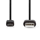 Nedis CCGL60500BK10 Usb-kabel Usb 2.0 Usb-a Male Usb Micro-b Male 10 W 480 Mbps Vernikkeld 1.00 M R