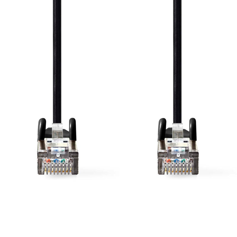Nedis CCGL85121BK100 Cat5e-kabel Sf/utp Rj45 Male Rj45 Male 10.0 M Rond Pvc Zwart Label