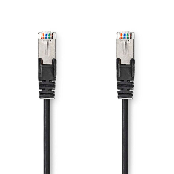 Nedis CCGL85121BK20 Cat5e-kabel Sf/utp Rj45 Male Rj45 Male 2.00 M Rond Pvc Zwart Label