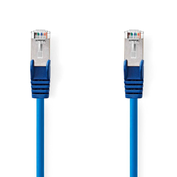 Nedis CCGL85121BU50 Cat5e-kabel Sf/utp Rj45 Male Rj45 Male 5.00 M Rond Pvc Blauw Label