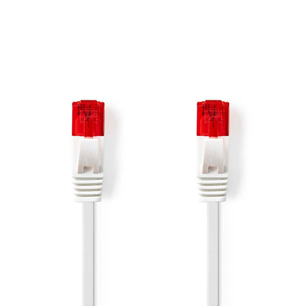 Nedis CCGL85215WT05 Cat6-kabel Rj45 Male Rj45 Male U/utp 0.50 M Snagless Plat Pvc Wit Label