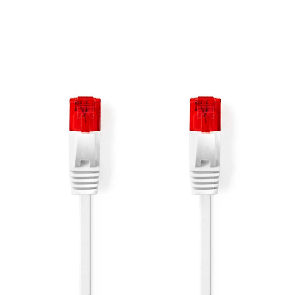 Nedis CCGL85215WT20 Cat6-kabel Rj45 Male Rj45 Male U/utp 2.00 M Snagless Plat Pvc Wit Label