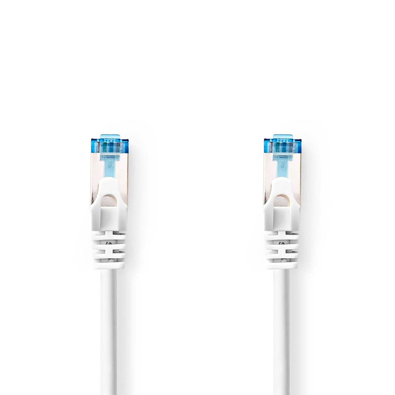 Nedis CCGL85330WT20 Cat6a-kabel S/ftp Rj45 Male Rj45 Male 2.00 M Snagless Rond Lszh Wit Label