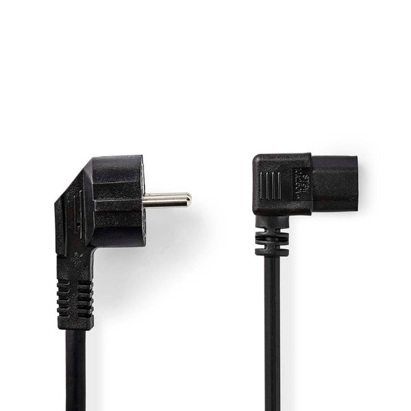 Nedis CEGL10020BK30 Stroomkabel Type F (cee 7/7) Male Iec-320-c13 Gehoekt Gehoekt Vernikkeld 3.00 M