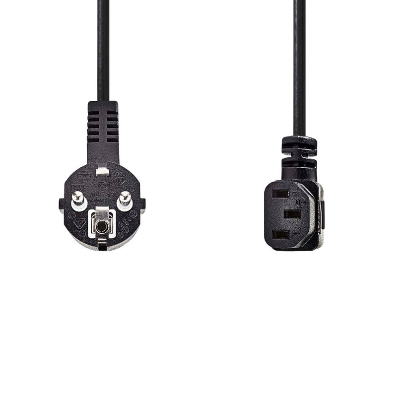 Nedis CEGL10020BK50 Stroomkabel Type F (cee 7/7) Male Iec-320-c13 Gehoekt Gehoekt Vernikkeld 5.00 M