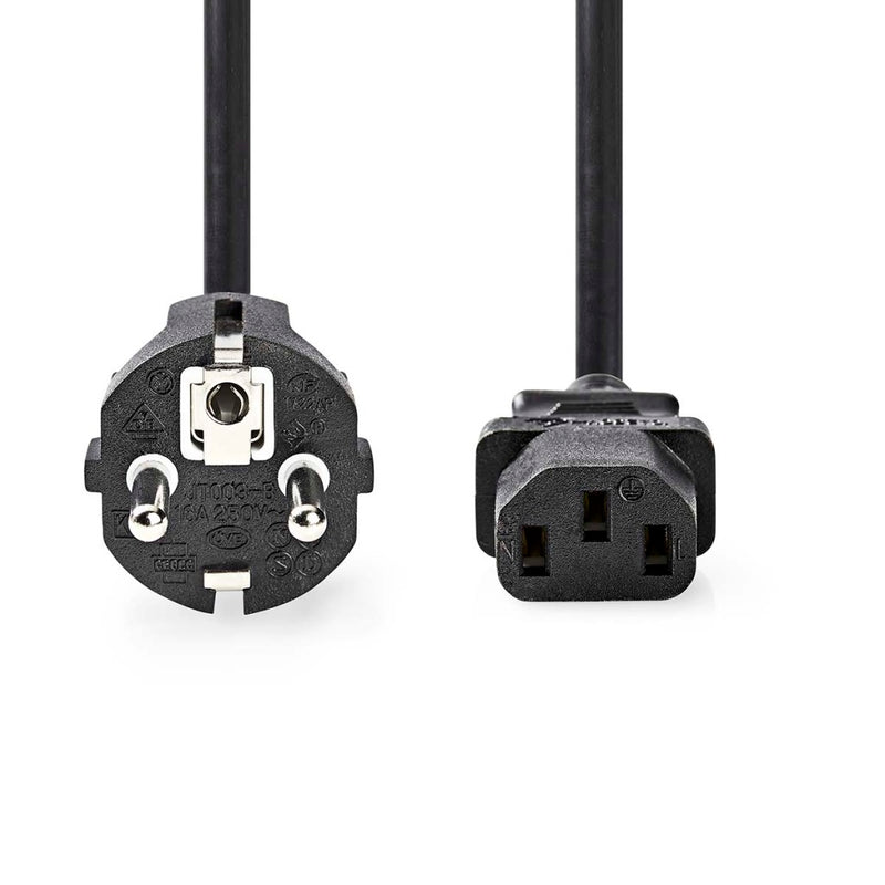 Nedis CEGL10030BK50 Stroomkabel Type F (cee 7/7) Male Iec-320-c13 Recht Recht Vernikkeld 5.00 M Ron