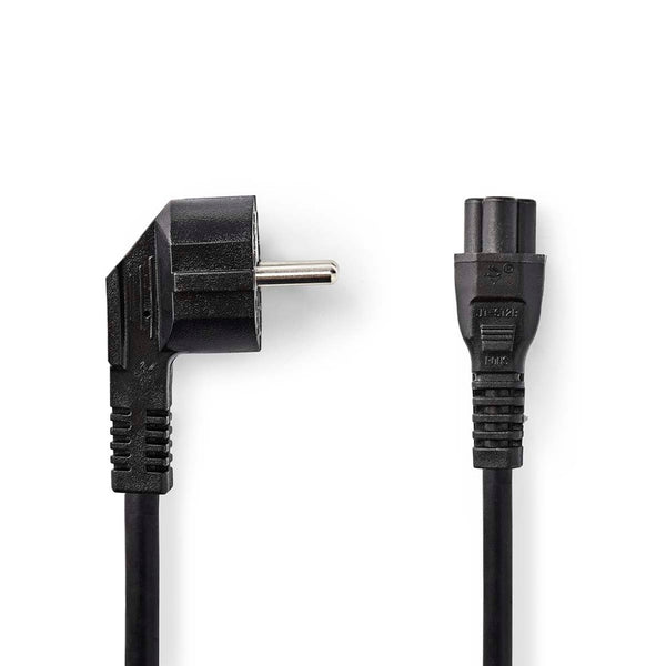 Nedis CEGL10100BK20 Stroomkabel Type F (cee 7/7) Male Iec-320-c5 Gehoekt Recht Vernikkeld 2.00 M Ro