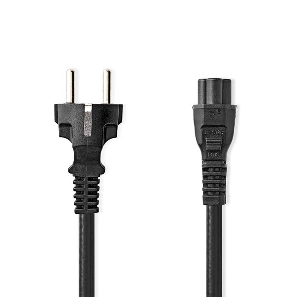 Nedis CEGL10130BK20 Stroomkabel Type F (cee 7/7) Male Iec-320-c5 Recht Recht Vernikkeld 2.00 M Rond