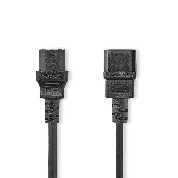 Nedis CEGL10500BK20 Stroomkabel Iec-320-c14 Iec-320-c13 Recht Recht Vernikkeld 2.00 M Rond Pvc Zwar