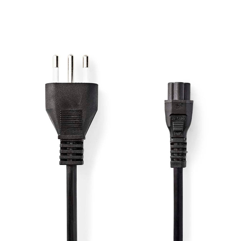 Nedis CEGL11320BK20 Stroomkabel Itali&euml; Male Iec-320-c5 Recht Recht Vernikkeld 2.00 M Rond Pvc