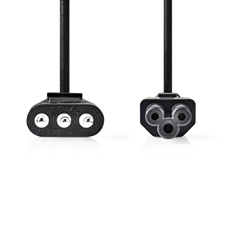 Nedis CEGL11320BK20 Stroomkabel Itali&euml; Male Iec-320-c5 Recht Recht Vernikkeld 2.00 M Rond Pvc