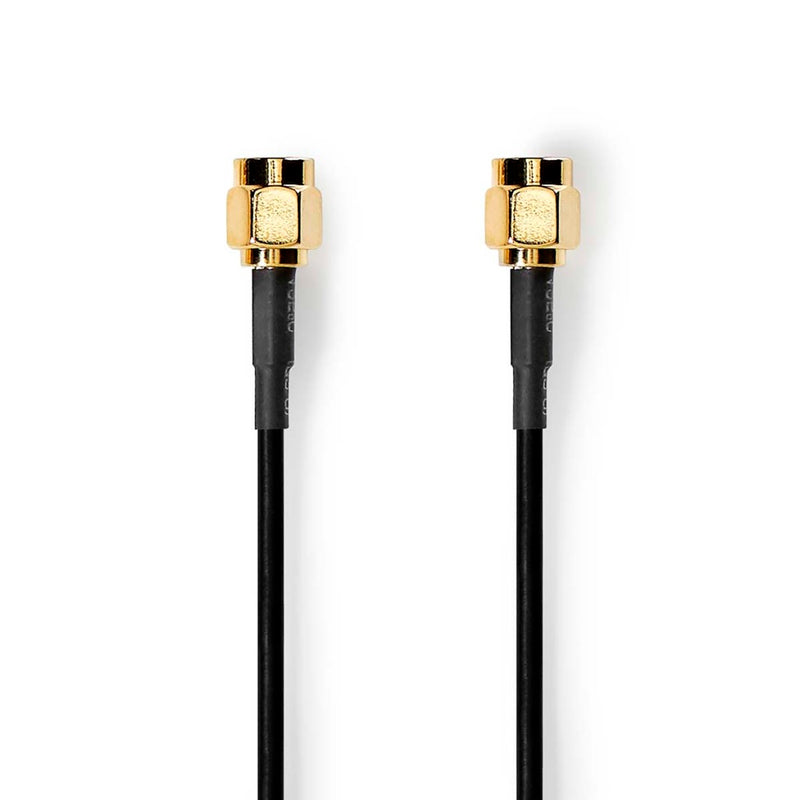 Nedis CSGL02000BK10 Antennekabel Sma Male Sma Male Verguld 50 Ohm Enkelvoudig Afgeschermd 1.00 M Ro