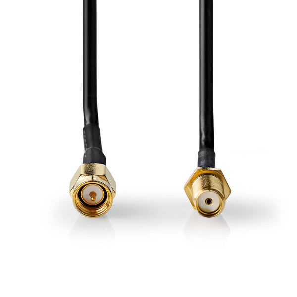 Nedis CSGB02010BK20 Antennekabel Sma Male Sma Female Verguld 50 Ohm Enkelvoudig Afgeschermd 2.00 M
