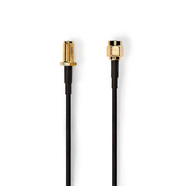 Nedis CSGL02210BK30 Antennekabel Rp-sma Male Rp-sma Female Verguld 50 Ohm Enkelvoudig Afgeschermd 3
