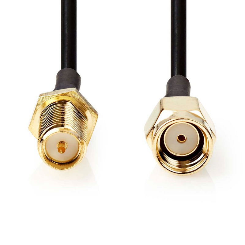 Nedis CSGL02210BK30 Antennekabel Rp-sma Male Rp-sma Female Verguld 50 Ohm Enkelvoudig Afgeschermd 3