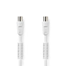 Nedis CSGL40020WT10 Coaxkabel Iec (coax) Male Iec (coax) Female Vernikkeld 120 Db 75 Ohm Viervoudig