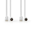 Nedis CSGL4500WT15 Coax- En Cat6-combikabel Iec (coax) Male / Rj45 Male Iec (coax) Female / Rj45 Ma