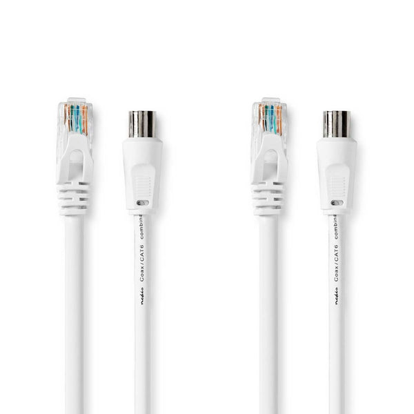 Nedis CSGL4500WT50 Coax- En Cat6-combikabel Iec (coax) Male / Rj45 Male Iec (coax) Female / Rj45 Ma