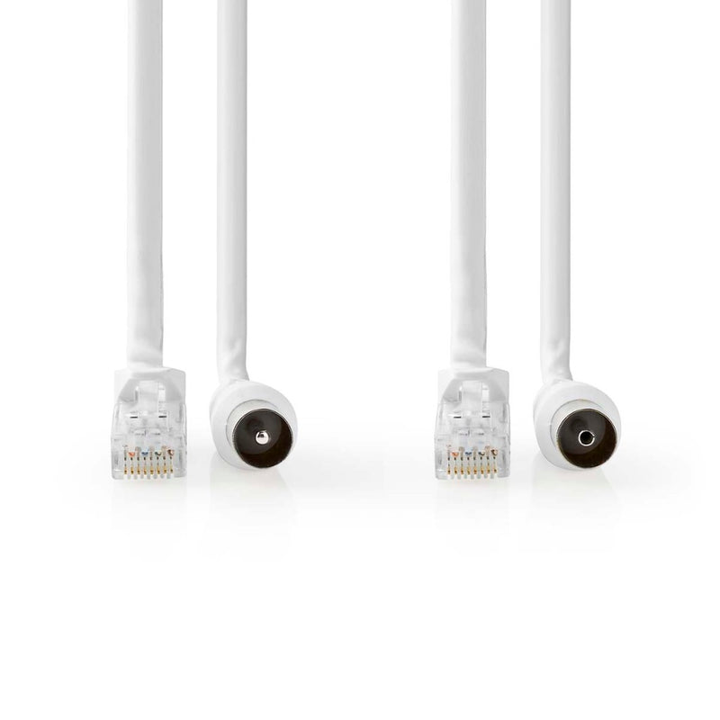 Nedis CSGL4500WT50 Coax- En Cat6-combikabel Iec (coax) Male / Rj45 Male Iec (coax) Female / Rj45 Ma