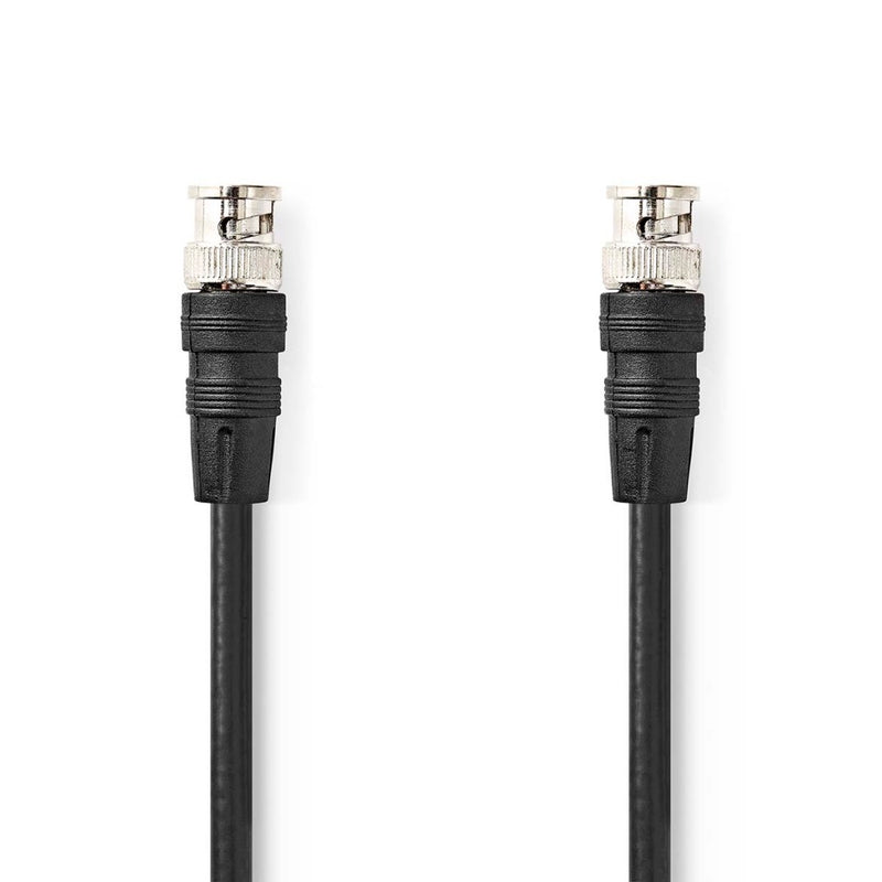 Nedis CVGL01000BK20 Bnc-videokabel Bnc Male Bnc Male Vernikkeld 75 Ohm 2.00 M Rond Pvc Zwart Label