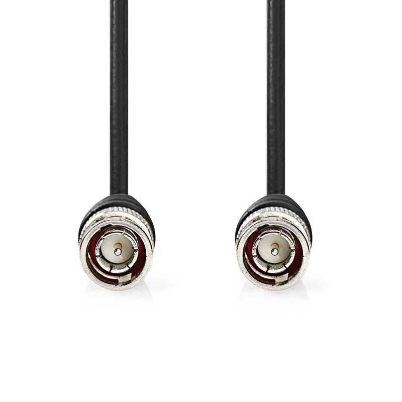Nedis CVGL01000BK20 Bnc-videokabel Bnc Male Bnc Male Vernikkeld 75 Ohm 2.00 M Rond Pvc Zwart Label
