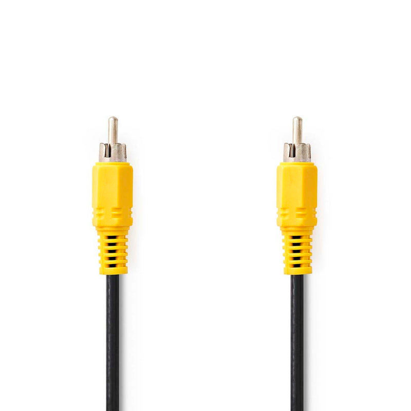 Nedis CVGL24100BK20 Composiet Videokabel Rca Male Rca Male Vernikkeld 480p 2.00 M Rond Pvc Zwart La