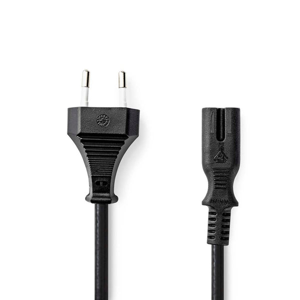 Nedis CEGL11040BK05 Stroomkabel Euro Male Iec-320-c7 Recht Recht Vernikkeld 0.50 M Plat Pvc Zwart L