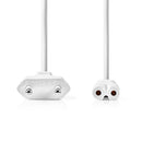 Nedis CEGL11040WT50 Stroomkabel Euro Male Iec-320-c7 Recht Recht Vernikkeld 5.00 M Plat Pvc Wit Lab